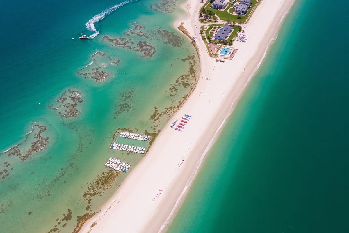 Aerial view of the Texas Coastal Bend coastline