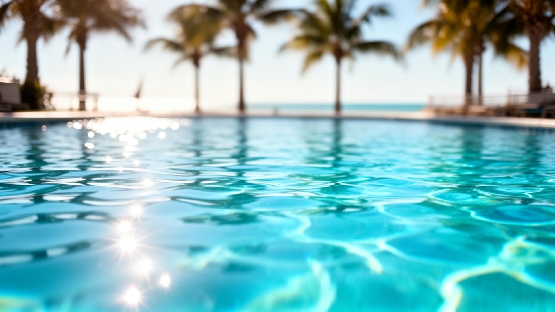 Crystal clear swimming pool in coastal Texas